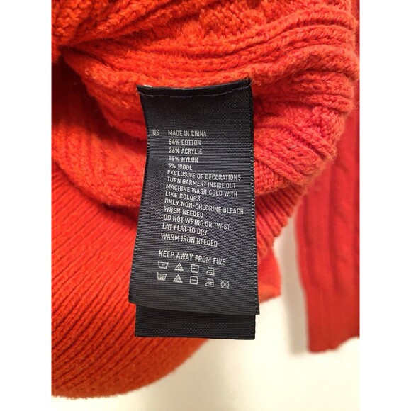 Y2K American Eagle Cable Knit V Neck Sweater Women’s Medium Elena Gilbert Preppy - Picture 11 of 12